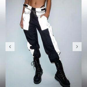 Rave reflective jogger pants time 2 get lit